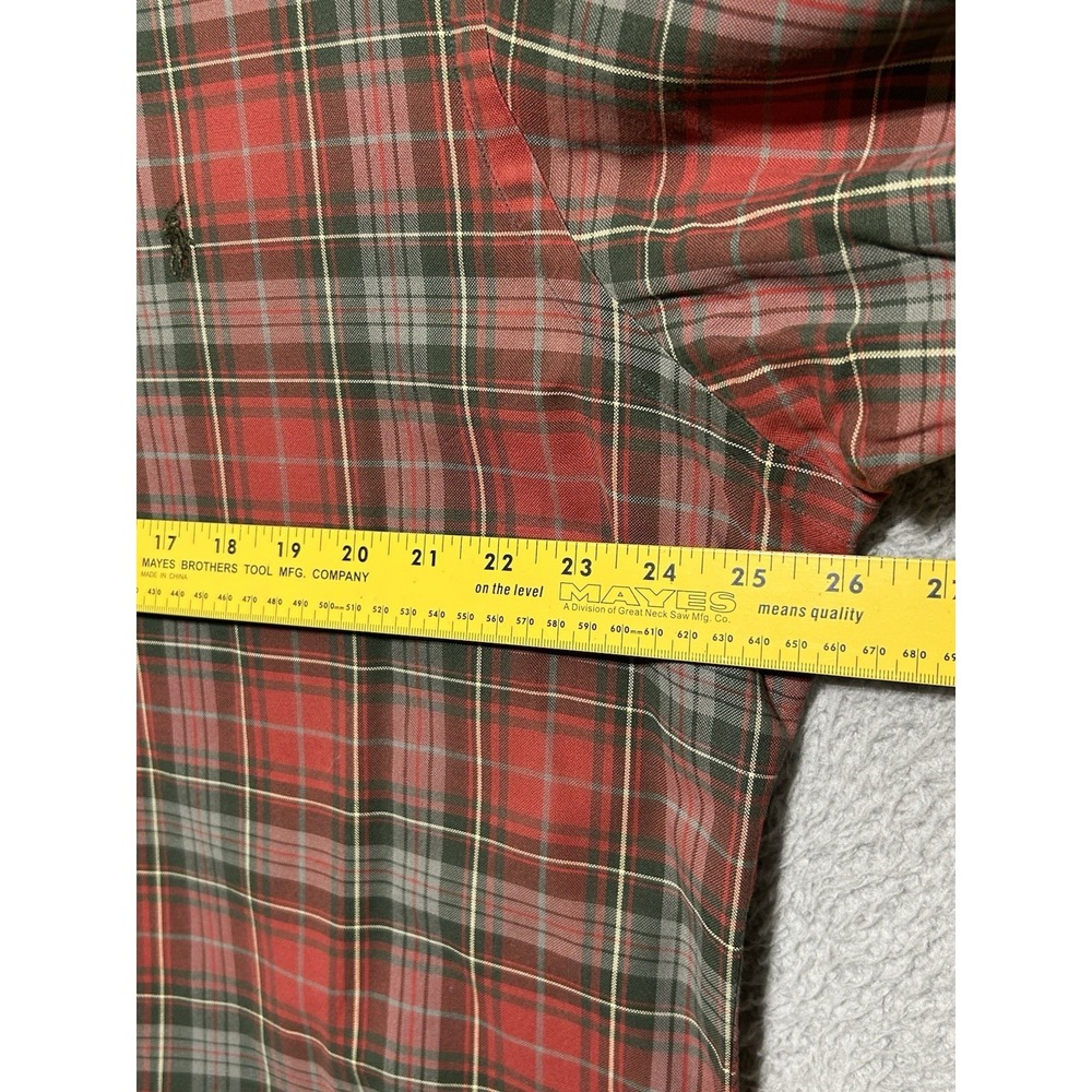 Ralph Lauren Mens Red & Green Tartan Plaid Button Down Shirt Classic Fit Size XL - Picture 3 of 9